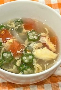 オクラとトマトの中華スープ