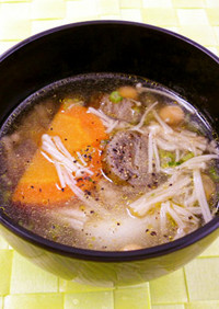 根菜と豆の洋風スープ