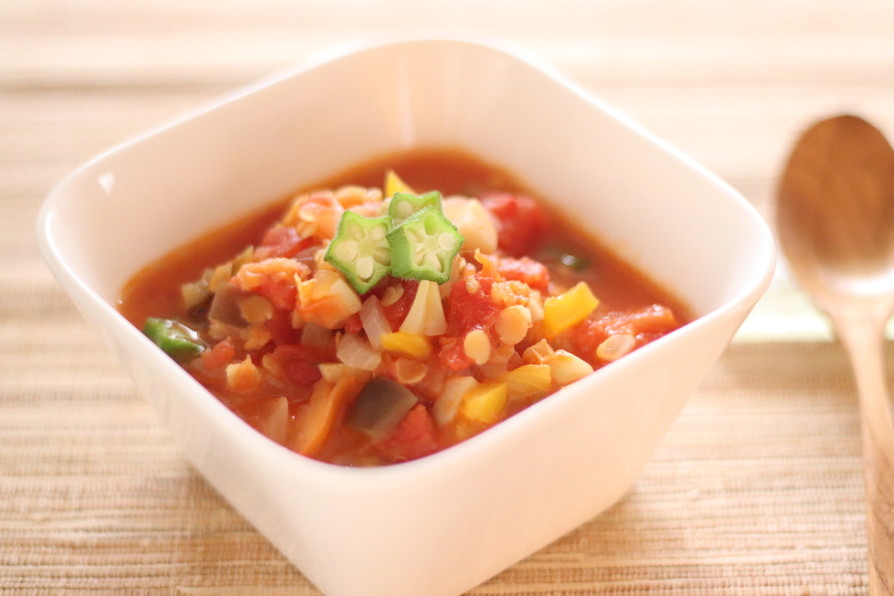 【健康】レンズ豆と夏野菜のスープの画像