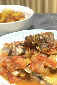 サバとジャガイモの地中海風トマト煮