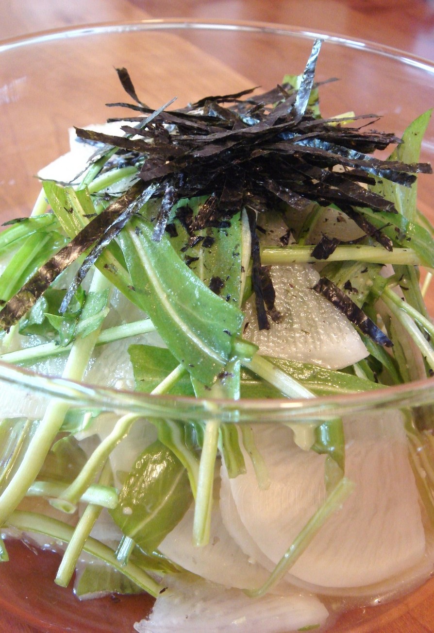 簡単☆大根と水菜のわさびポン酢サラダの画像