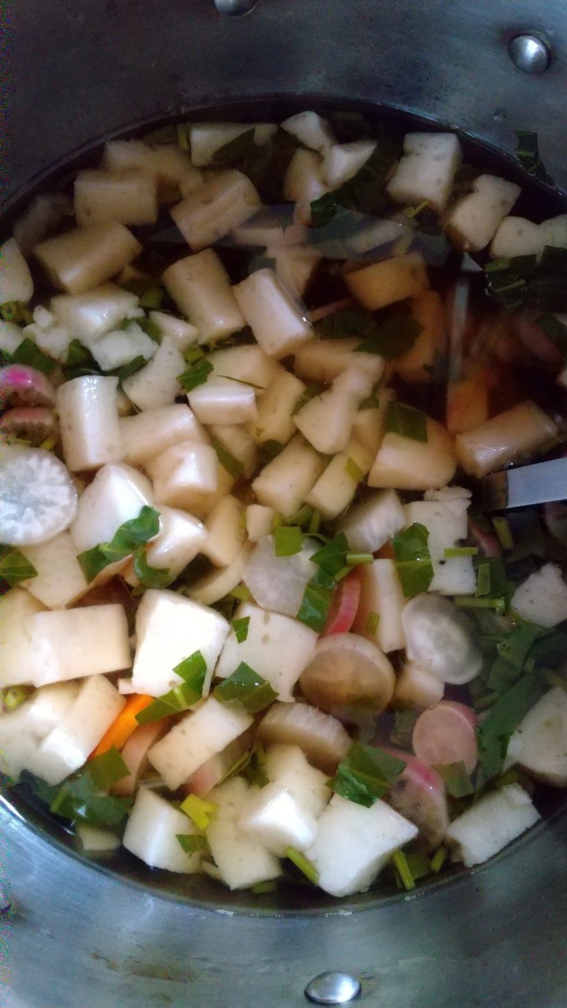 夏野菜と白はんぺんの和風スープの画像