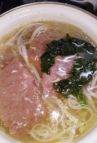 牛カルビと大葉の素麺スープ
