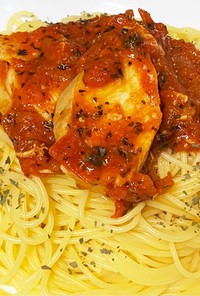 鶏胸肉とトマトの冷製スパゲッティ