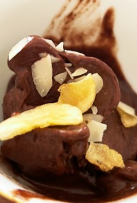 冷凍バナナとココアパウダーのチョコアイス