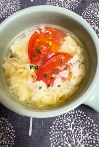 卵スープin焼きトマト