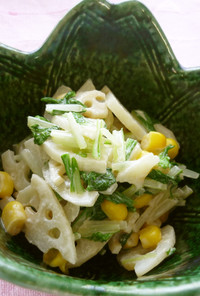 水菜とレンコンのサラダ