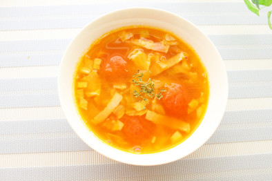 ミネストロンスープ（トマト給食）の写真