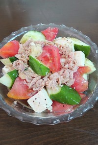 夏野菜と豆腐・ツナのサラダ