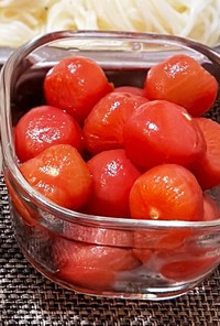 【作りおき】ミニトマトにんにく甘酢漬け
