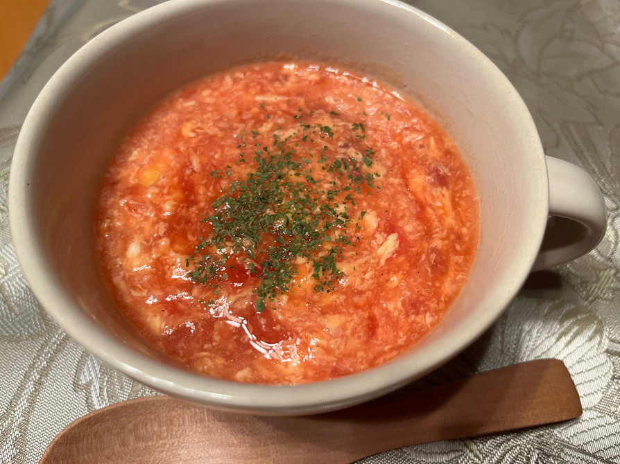 【認知症予防】トマトと卵のとろっとスープの画像