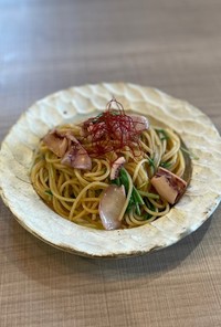 【ワンパン】イカと水菜のペペロンチーノ