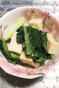 小松菜と高野豆腐のレンジ煮