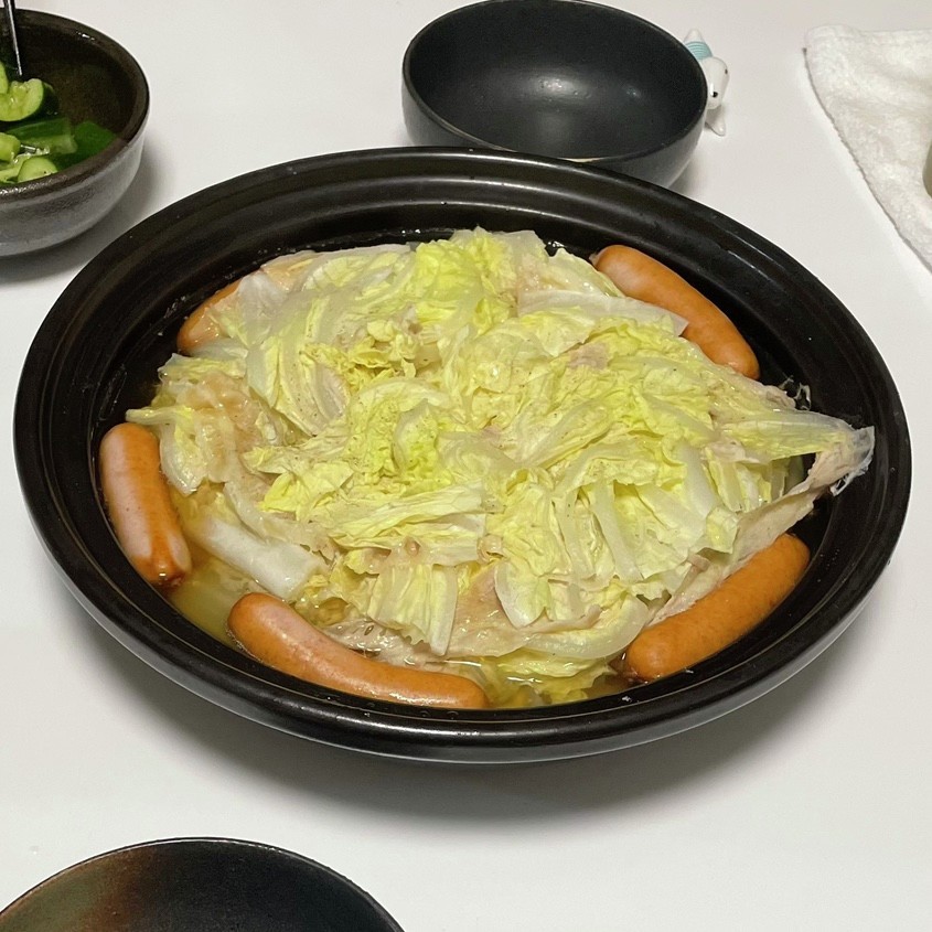白菜と豚バラの蒸し鍋の画像