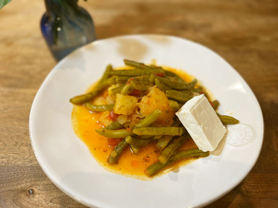 ギリシャ料理　インゲン豆のトマト煮の写真