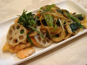 鮭と蓮根の中華あんかけ