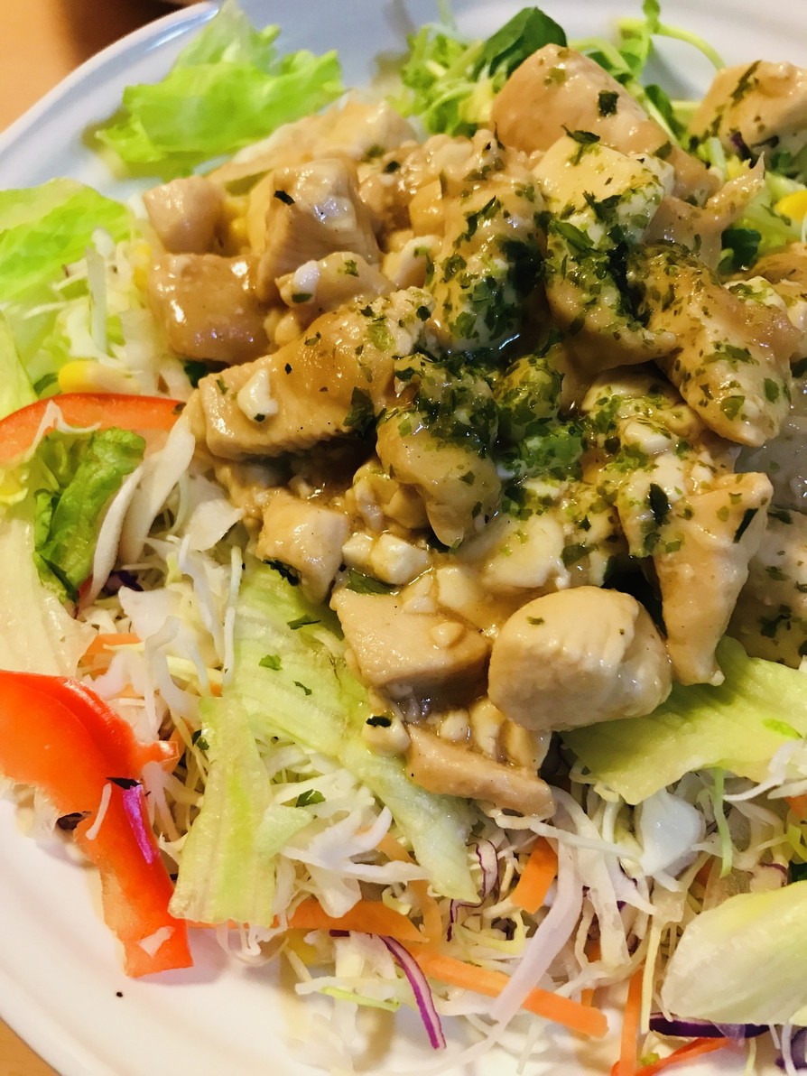 市販サラダ●鶏肉と豆腐のソテーソースの画像