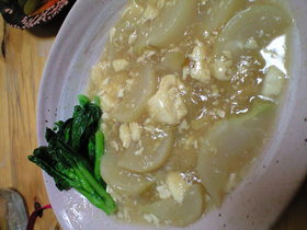 ノンオイル☆かぶのしそ豆腐あんかけ