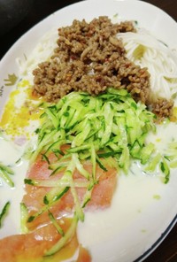 夏向きピリ辛豆乳素麺