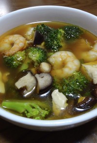 蝦仁豆腐湯【小海老の豆腐スープ】