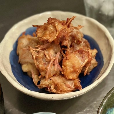 紅生姜と豚肉のかき揚げの写真