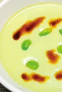 枝豆と豆腐のスープの画像