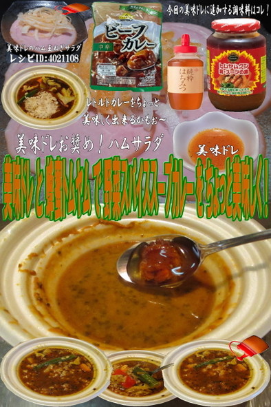 美味ドレと蜂蜜トムヤムで野菜スープカレーの写真