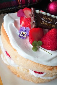 華やかクリスマスネイキッドケーキ♪