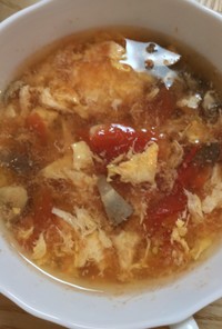 トマトとマッシュルームの卵スープ