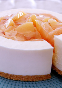 桃のレアチーズケーキ※動画あり