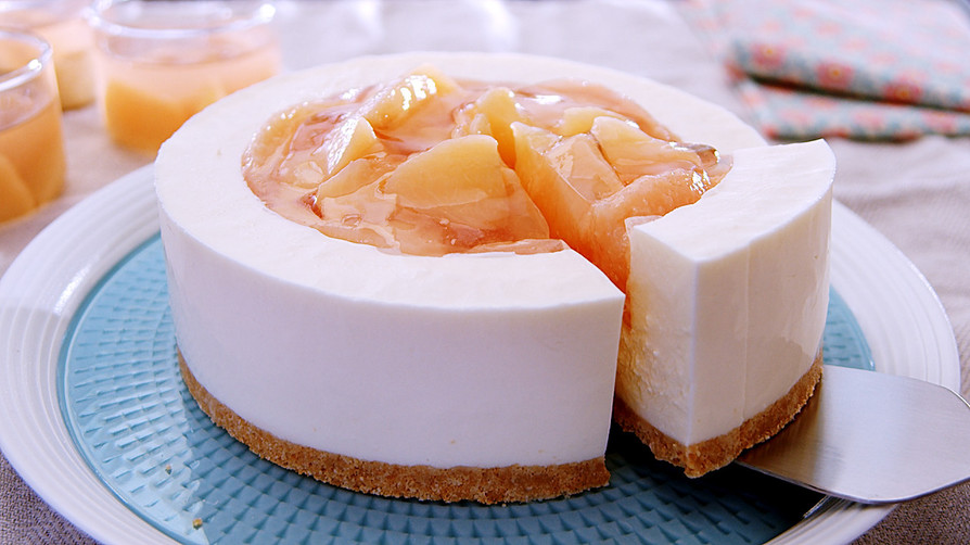 桃のレアチーズケーキ※動画ありの画像