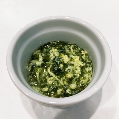 ［離乳食中期〜］小松菜のふんわり卵スープ