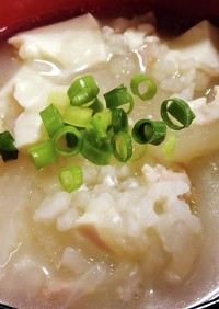 ベーコンと大根の中華粥風スープ