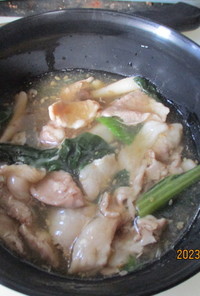小松菜とお肉の　くず(かたくり)煮