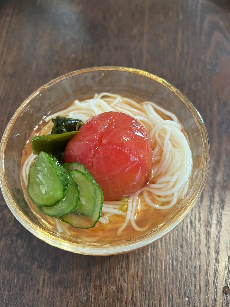 トマトの麺つゆ漬けの画像