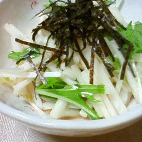 簡単★水菜と山芋のナムル風