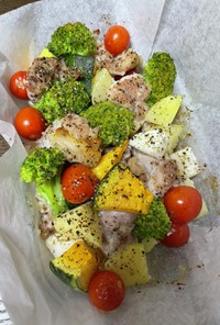 鶏肉と夏野菜のオーブン焼き