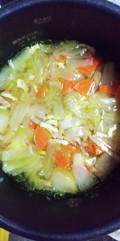 電気圧力鍋で簡単♪野菜コンソメスープの写真