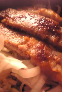 豚ロース肉のジンギスカンのタレソテー丼