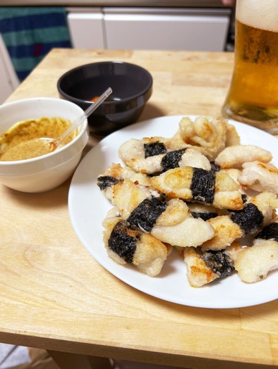 おつまみ☆激旨海苔マヨで鶏胸肉の磯部焼きの写真