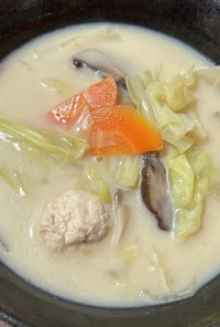 ちゃんぽんと鶏白湯のハイブリッドスープ♡
