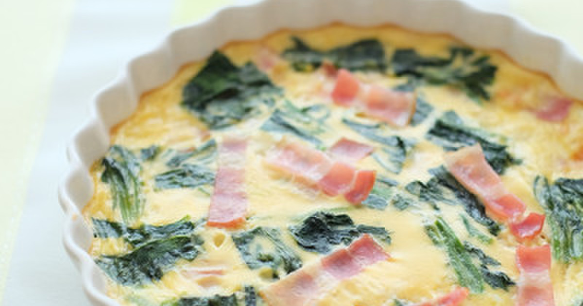 ほうれん草とベーコンの 簡単キッシュ レシピ 作り方 By Blue Island クックパッド 簡単おいしいみんなのレシピが376万品