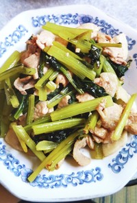 小松菜と豚肉の塩炒め