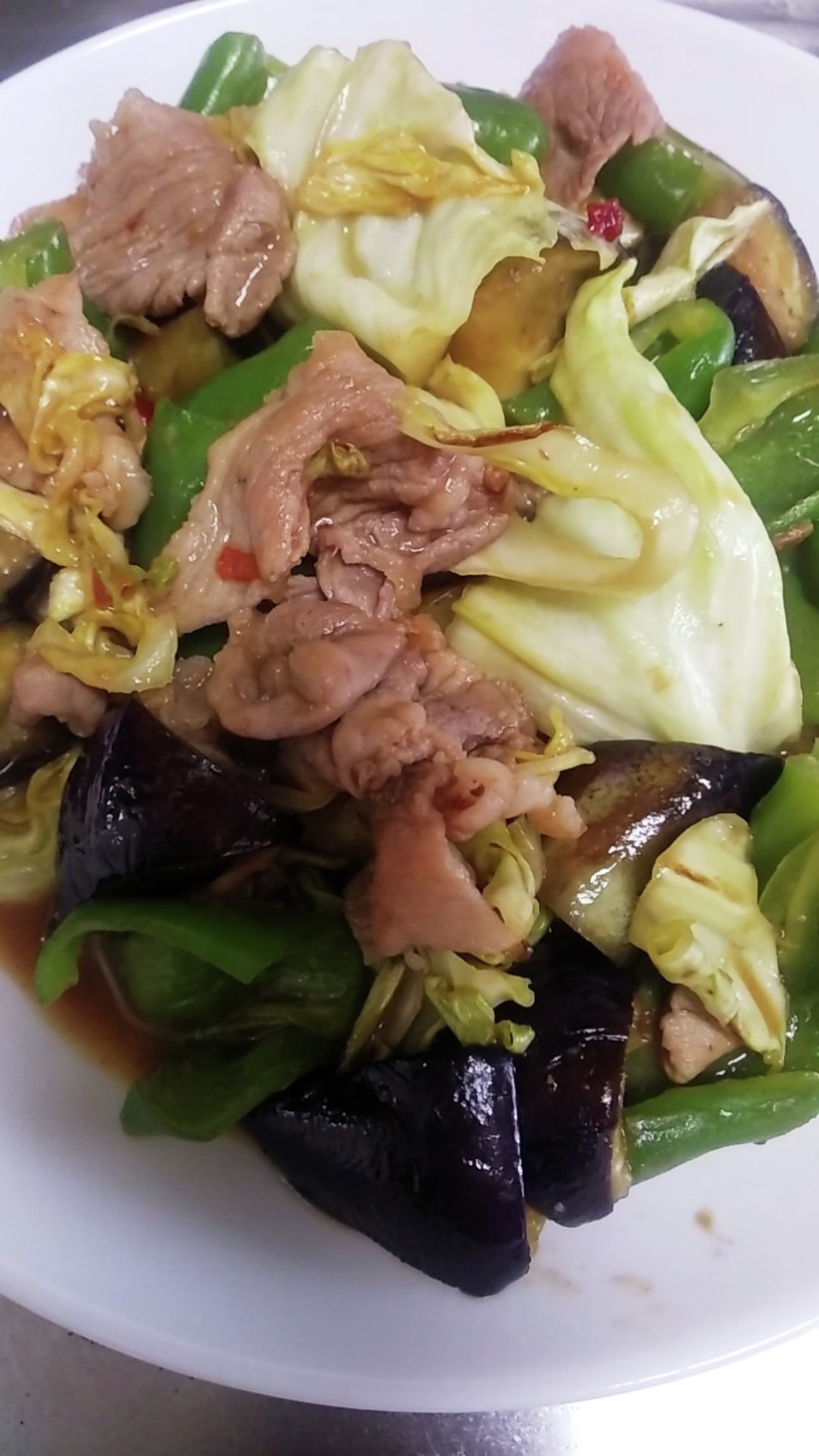 夏野菜と豚肉のピリ辛炒めの画像