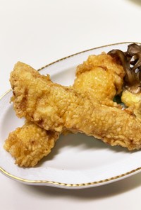 鶏胸肉の天ぷら　天つゆ付