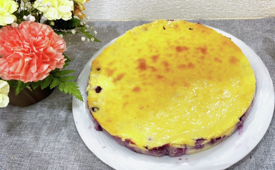 ブルーベリーのチーズケーキの画像