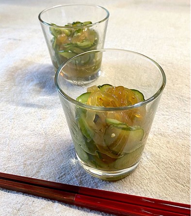 クラゲと胡瓜の中華風酢の物の写真