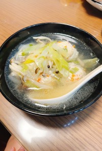 鶏ガラ生姜塩スープ
