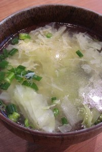 キャベツと玉子の中華スープ