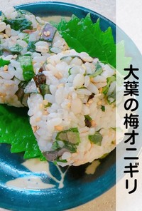 沖縄島野菜ハンダマと大葉の梅オニギリ